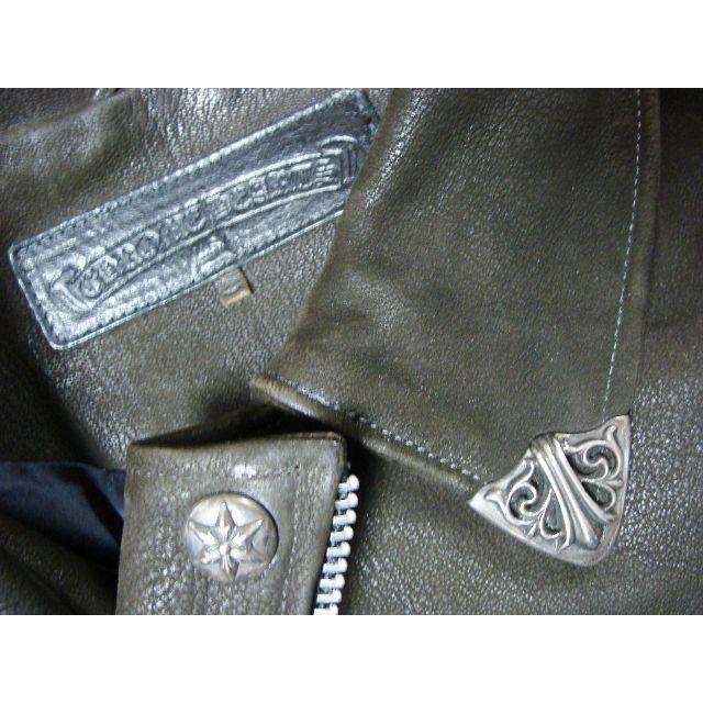 Chrome Hearts(クロムハーツ)のCHクロムハーツベーシックモトMOTOダブルレザー皮革ライダースジャケット メンズのジャケット/アウター(レザージャケット)の商品写真