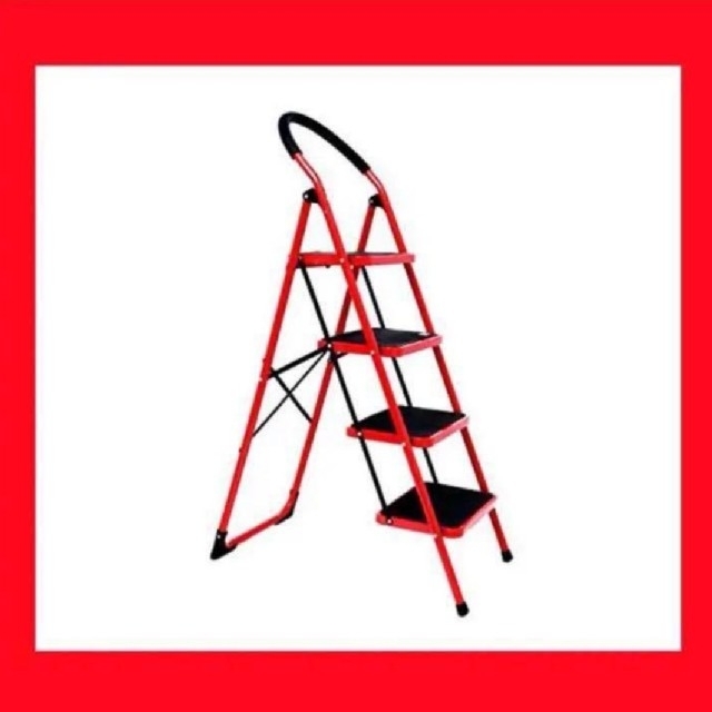 全国総量無料で 脚立 赤色) (４段 梯子 はしご はしご　折りたたみステップ台 踏み台 工具/メンテナンス