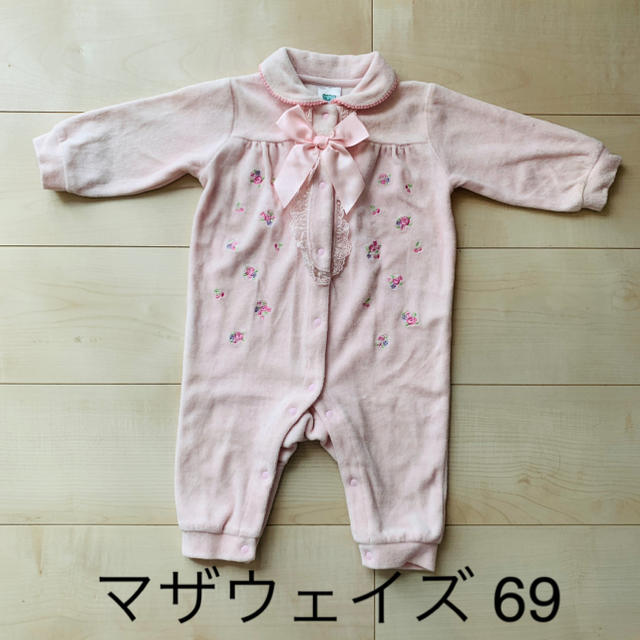 motherways(マザウェイズ)のマザウェイズ　お花刺繍ロンパース キッズ/ベビー/マタニティのベビー服(~85cm)(カバーオール)の商品写真