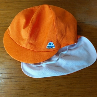 たれ付きカラー帽子　オレンジ(帽子)