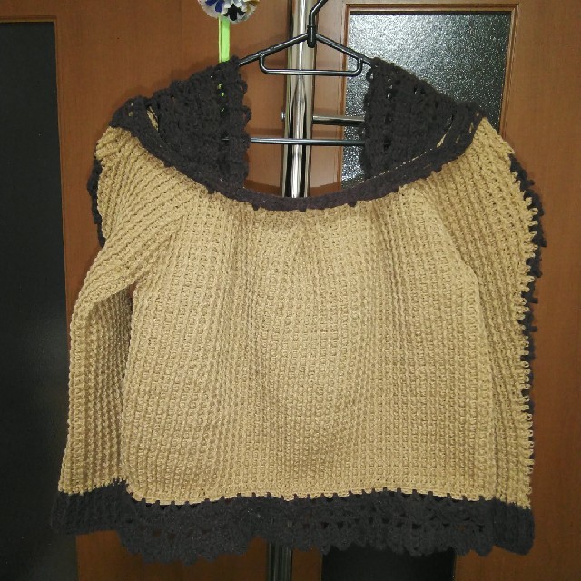 【★超目玉】 ﾊﾝﾄﾞﾒｲﾄﾞ☆かぎ針編みの袖サイドラインデザインセーター その他