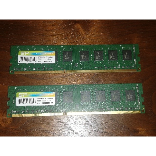 PC用メモリ DDR3 1600 PC3-12800 8GB×2枚　計16GB