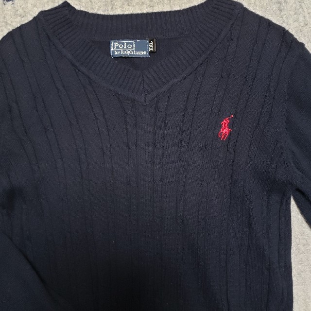 POLO RALPH LAUREN(ポロラルフローレン)のろこまる様Ralph Lauren　Vネックケーブル編みニット キッズ/ベビー/マタニティのキッズ服女の子用(90cm~)(ニット)の商品写真