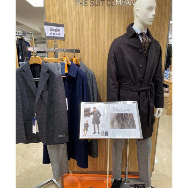 THE SUIT COMPANY(スーツカンパニー)の【スーツカンパニー】正規店購入　ウールカシミヤベルテッドステンカラーコート メンズのジャケット/アウター(チェスターコート)の商品写真