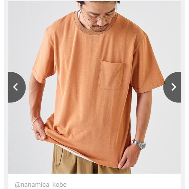 nanamica(ナナミカ)のﾅﾅﾐｶ ｺｯﾄﾝﾘﾈﾝｸﾙｰﾈｯｸ L ﾈｲﾋﾞｰ nanamica  メンズのトップス(Tシャツ/カットソー(半袖/袖なし))の商品写真