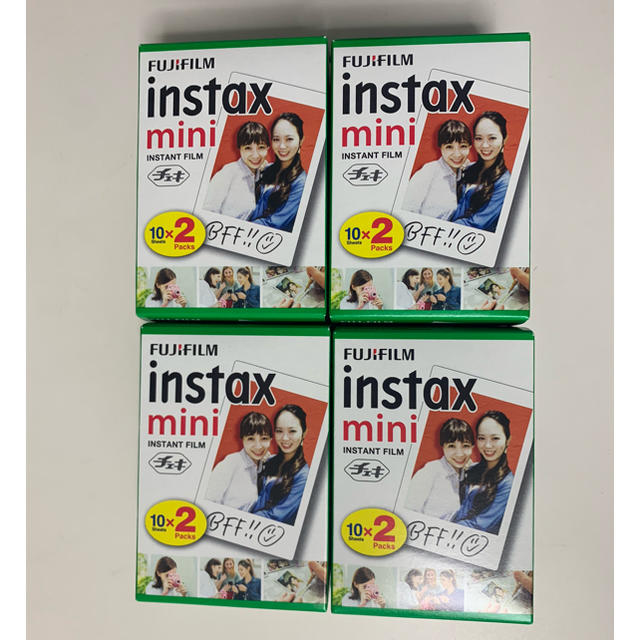 富士フイルム(フジフイルム)のチェキフィルム instaxmini 10枚撮り2本パック×4  80枚 スマホ/家電/カメラのカメラ(フィルムカメラ)の商品写真