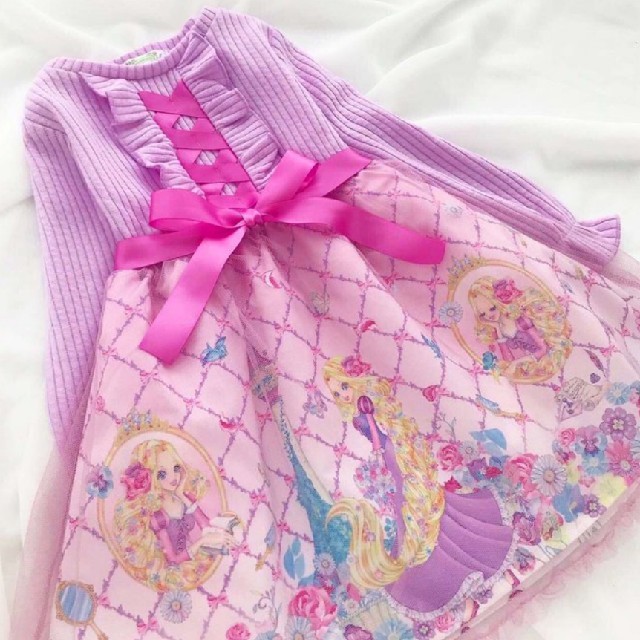 Disney(ディズニー)の♡新品120♡しまむら エコネコ ディズニープリンセス ラプンツェル ワンピース キッズ/ベビー/マタニティのキッズ服女の子用(90cm~)(ワンピース)の商品写真