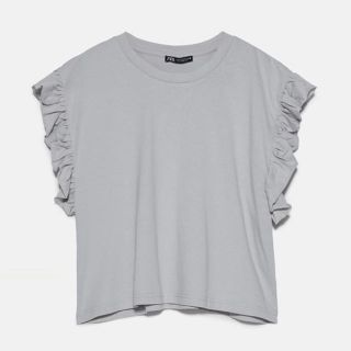 ザラ(ZARA)のZARA 今季完売品 フリル付きTシャツ(Tシャツ(半袖/袖なし))