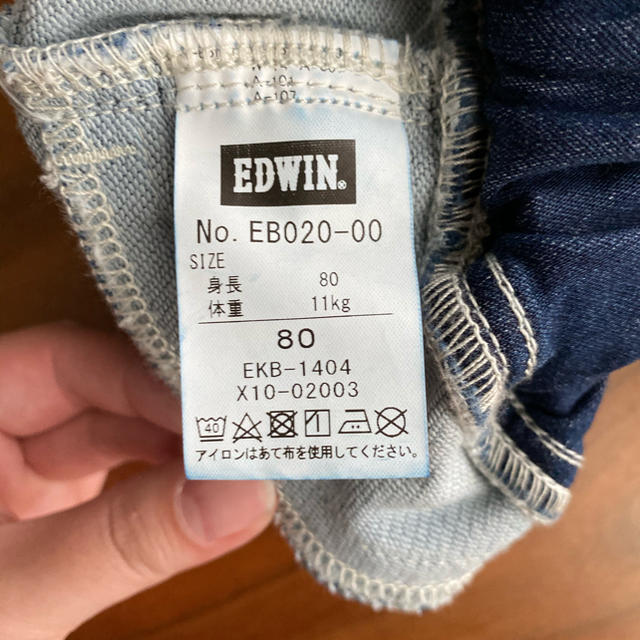 EDWIN(エドウィン)のEDWIN★デニム ショートパンツ 80cm キッズ/ベビー/マタニティのベビー服(~85cm)(パンツ)の商品写真