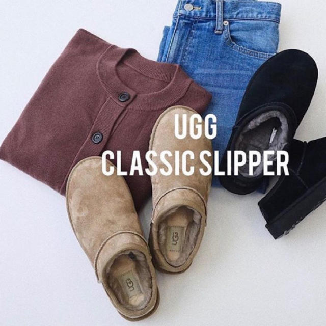 新品未使用 フレームワーク UGG CLASSIC SLIPPER ベージュ 沸騰