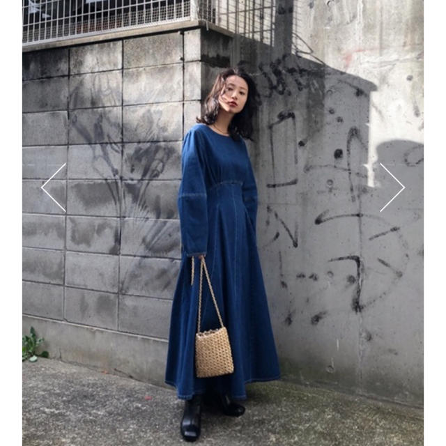 MOUSSY  COCOON SLEEVE FLARE デニムワンピース