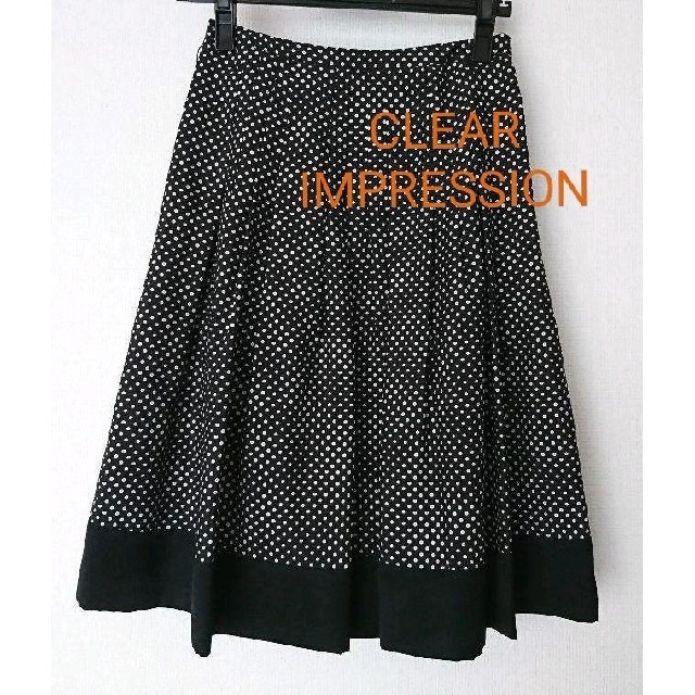 CLEAR IMPRESSION(クリアインプレッション)の値下げ❗クリアインプレッション 1 ひざ丈 フレアースカート ドット レディースのスカート(ひざ丈スカート)の商品写真