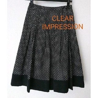 クリアインプレッション(CLEAR IMPRESSION)の値下げ❗クリアインプレッション 1 ひざ丈 フレアースカート ドット(ひざ丈スカート)
