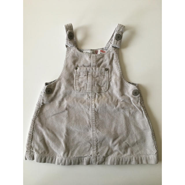 ZARA KIDS(ザラキッズ)のコーデュロイジャンパースカート　ライトグレー　ベビー キッズ/ベビー/マタニティのベビー服(~85cm)(ワンピース)の商品写真