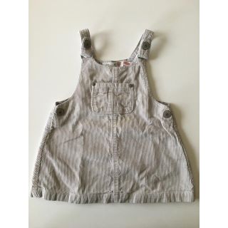 ザラキッズ(ZARA KIDS)のコーデュロイジャンパースカート　ライトグレー　ベビー(ワンピース)