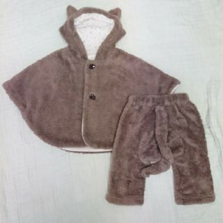 ベビーグース(BabyGoose)のウサコ6539様専用　ベビーグース 猫ポンチョ、パンツ セット 80(ジャケット/コート)