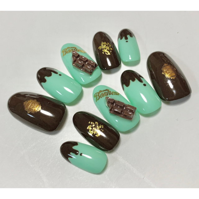 ネイルチップ チョコミントネイル の通販 By J A Nail ラクマ