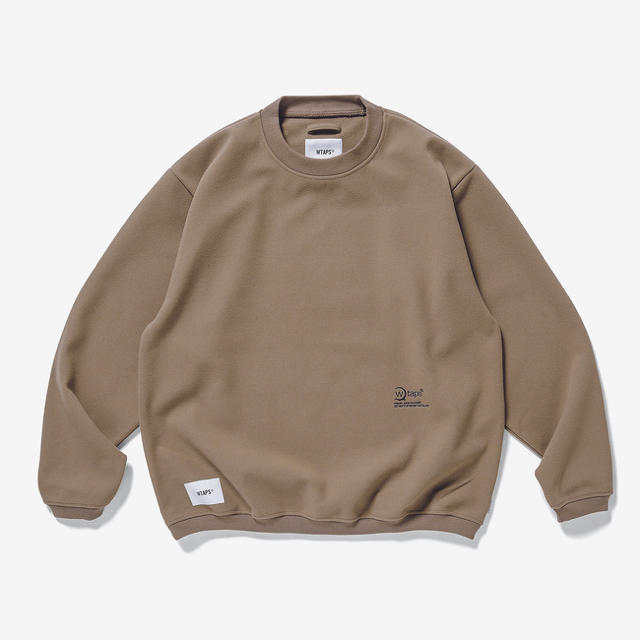 トップスMサイズ ベージュ SMOCK CREW NECK POLY