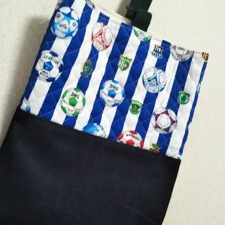 【ハンドメイド】上履き入れ　サッカー　服飾専門(シューズバッグ)