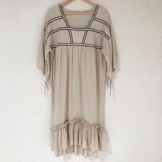 ザラ(ZARA)のykさま専用⭐️リネン風❤️ビッグシルエット❤️フリル(ロングワンピース/マキシワンピース)