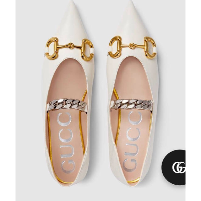 G - GUCCI◇新作 ホースビット付き レザー ウィメンズ フラットバレエ