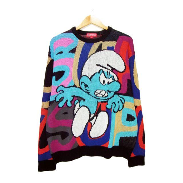 シュプリーム■20AW Smurfs Sweaterスマーフニットセーターマルチカラーサイズ表記