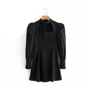 ザラ(ZARA)の🍁秋新作🍁2636◆black ハイネック ワンピース(ミニワンピース)