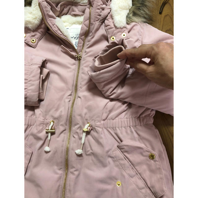 H&M(エイチアンドエム)のH&Mのフード付きブルゾン(美品)ピンク140cm キッズ/ベビー/マタニティのキッズ服女の子用(90cm~)(ジャケット/上着)の商品写真