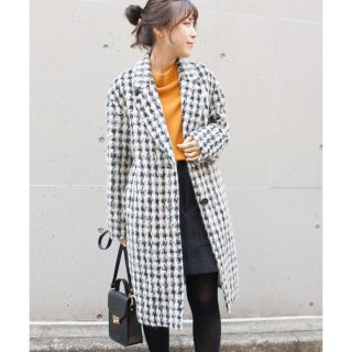 スピックアンドスパン(Spick & Span)の【最終SALE】Spick and Span ギンガムシャギーコート(ロングコート)