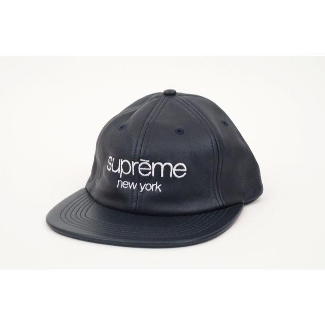 Supreme シュプリーム レザー キャップ 帽子 ネイビー