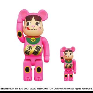 フジヤ(不二家)のBE@RBRICK 招き猫ペコちゃん 蛍光ピンク(フィギュア)