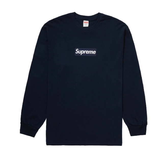 ☆Supreme Box Logo L/S Tee ロンT ネイビー M