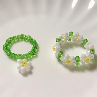 デイジーセット　ビーズリング　비즈반지　ハンドメイド(リング)