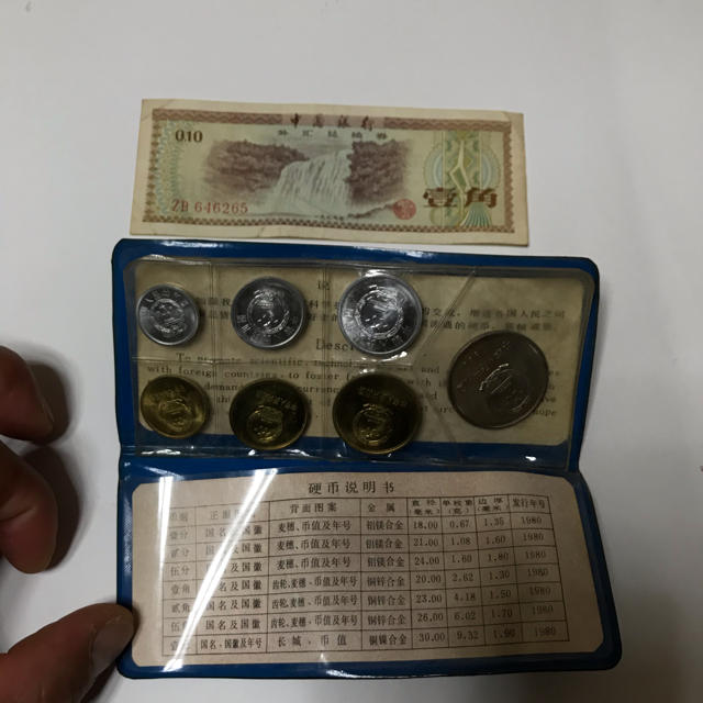 中国人民銀行 1980年 貨幣セット 硬貨7枚セット 中国古銭　ミントセット