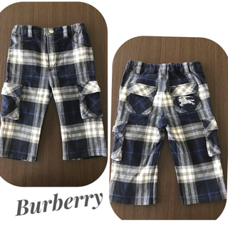 バーバリー(BURBERRY)のバーバリー　■ チェック柄　刺繍　パンツ　80(パンツ)