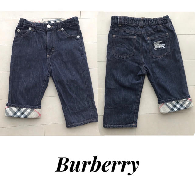 BURBERRY(バーバリー)のバーバリー　■ ホース刺繍　デニム　パンツ　ジーンズ　ノバチェック　80 キッズ/ベビー/マタニティのベビー服(~85cm)(パンツ)の商品写真