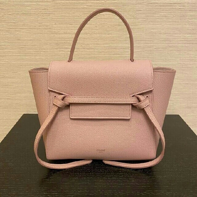 ショルダーバッグ★美品★CELINE ベルトバッグナノvintage pink