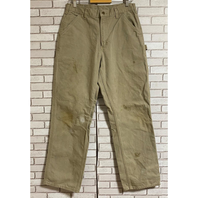 carhartt(カーハート)の90s 古着 カーハート メキシコ製 ダック地 ペインターパンツ 革タグ グレー メンズのパンツ(ペインターパンツ)の商品写真