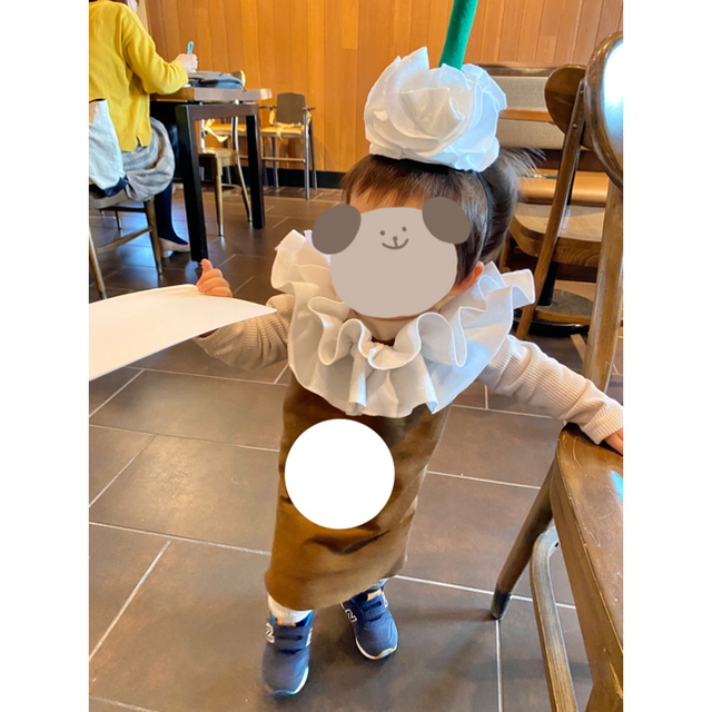 フラペチーノ　ベビーハロウィン　仮装　スタバ　フラペチーノ仮装 キッズ/ベビー/マタニティのベビー服(~85cm)(ロンパース)の商品写真