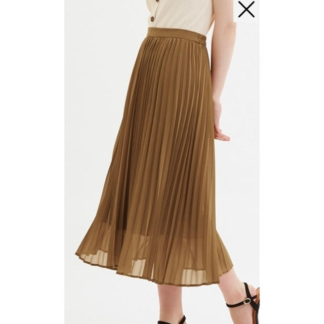 GU(ジーユー)のGU プリーツ　スカート　ミディ　ブラウン レディースのスカート(ロングスカート)の商品写真