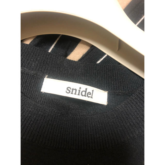 SNIDEL(スナイデル)のkumiさま専用★Snidel プリーツストライプニットワンピース フリーサイズ レディースのワンピース(ひざ丈ワンピース)の商品写真