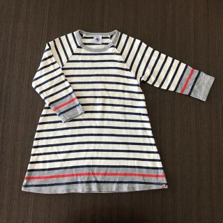 プチバトー(PETIT BATEAU)のプチバトー　■ ボーダー　ワンピース　マリン　86cm 90 95(ワンピース)