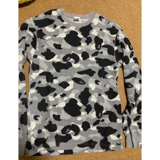 アベイシングエイプ(A BATHING APE)の激レアMサイズ！ BAPEカラーカモサーマルカットソー灰(Tシャツ/カットソー(七分/長袖))