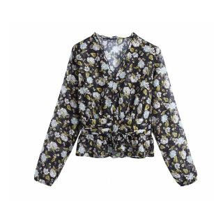ザラ(ZARA)の🍁秋新作🍁2656◆レトロ vintage 花柄 ドット ブラウス(シャツ/ブラウス(長袖/七分))