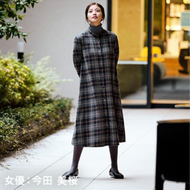 UNIQLO(ユニクロ)の★新品 今田美桜着用！ UNIQLO ユニクロ フランネルAラインワンピース レディースのワンピース(ひざ丈ワンピース)の商品写真