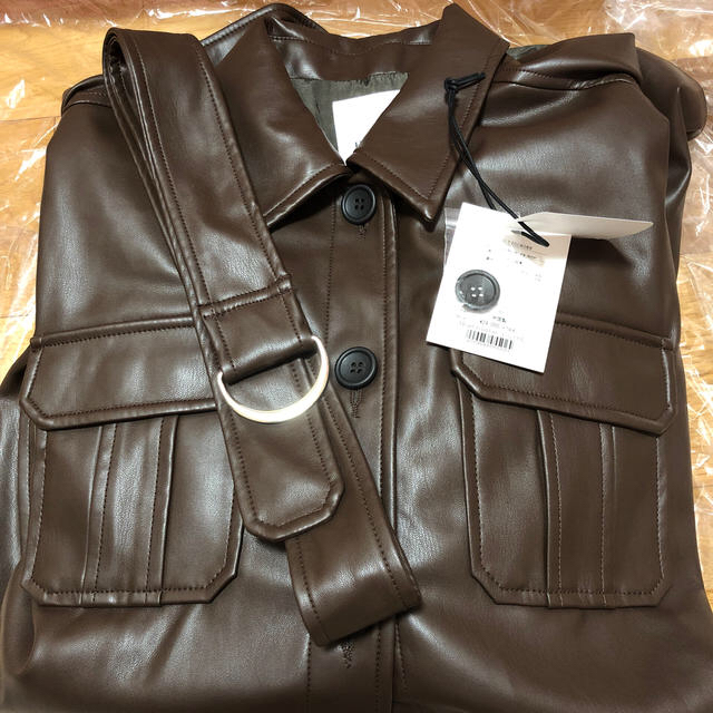 AKB48(エーケービーフォーティーエイト)のherlipto Vegan Leather Belted LongJacket レディースのジャケット/アウター(ライダースジャケット)の商品写真