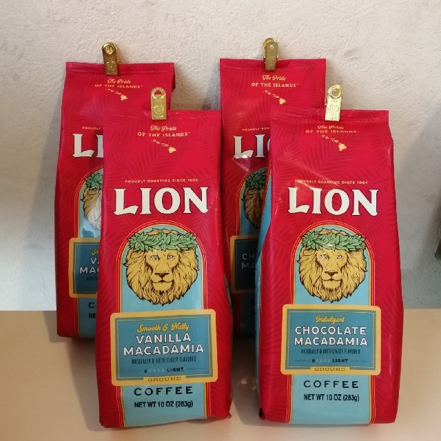 LION(ライオン)のライオンコーヒー計４袋(チョコレートマカダミア&バニラマカダミア) 食品/飲料/酒の飲料(コーヒー)の商品写真