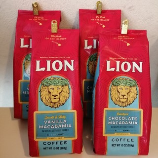 ライオン(LION)のライオンコーヒー計４袋(チョコレートマカダミア&バニラマカダミア)(コーヒー)