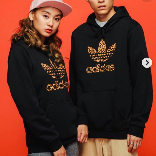 adidas originals レオパード　トレフォイルパーカー