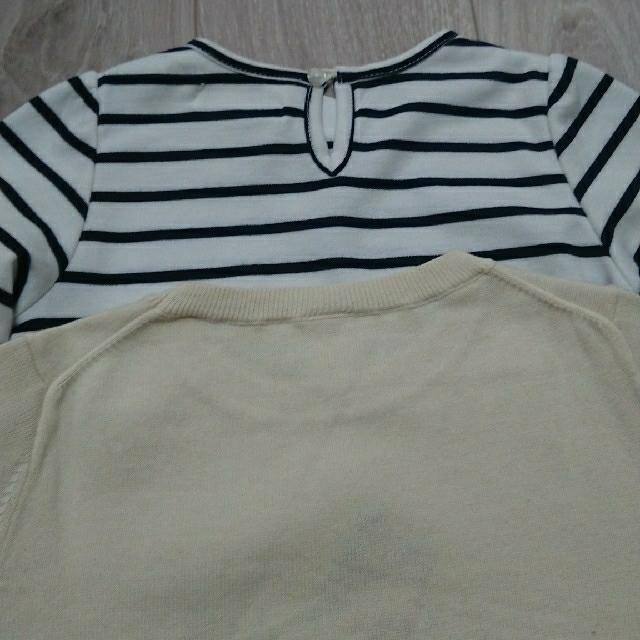 UNIQLO(ユニクロ)のﾌﾀﾌﾀボーダーカットソー キッズ/ベビー/マタニティのキッズ服女の子用(90cm~)(Tシャツ/カットソー)の商品写真